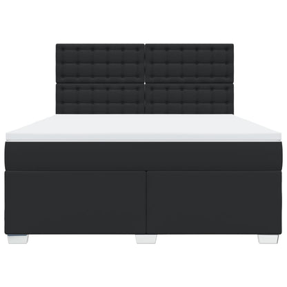 Giroletto a Molle con Materasso Nero 180x200 cm in Similpelle - homemem39