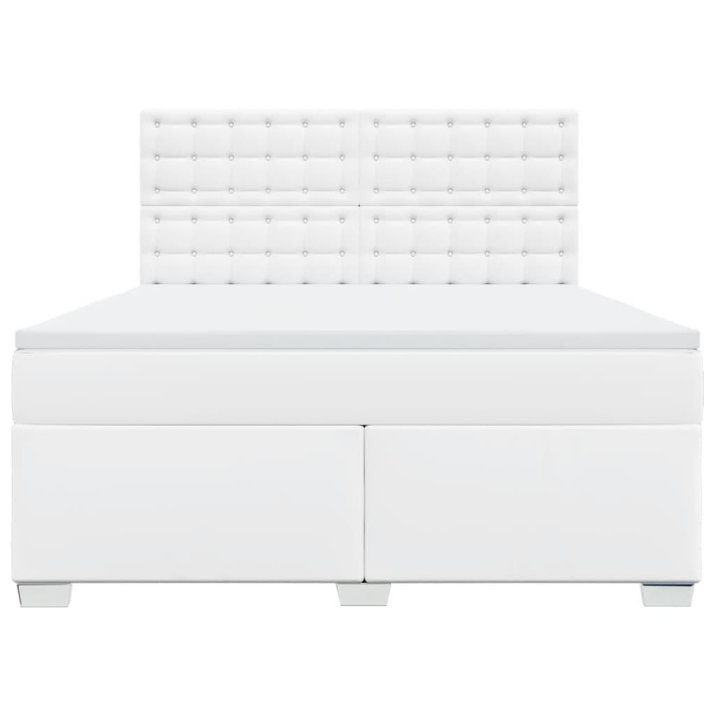 Giroletto a Molle con Materasso Bianco 180x200 cm in Similpelle