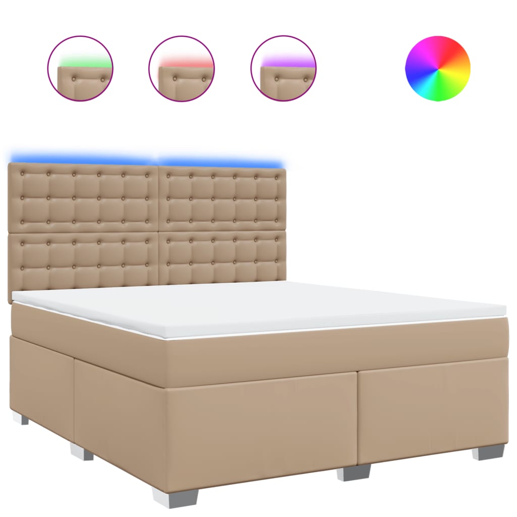 Giroletto a Molle con Materasso Cappuccino 180x200cm Similpelle