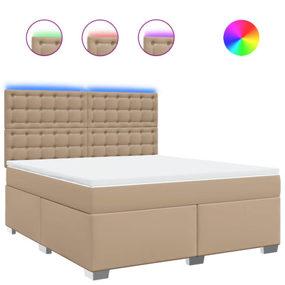 Giroletto a Molle con Materasso Cappuccino 180x200cm Similpelle