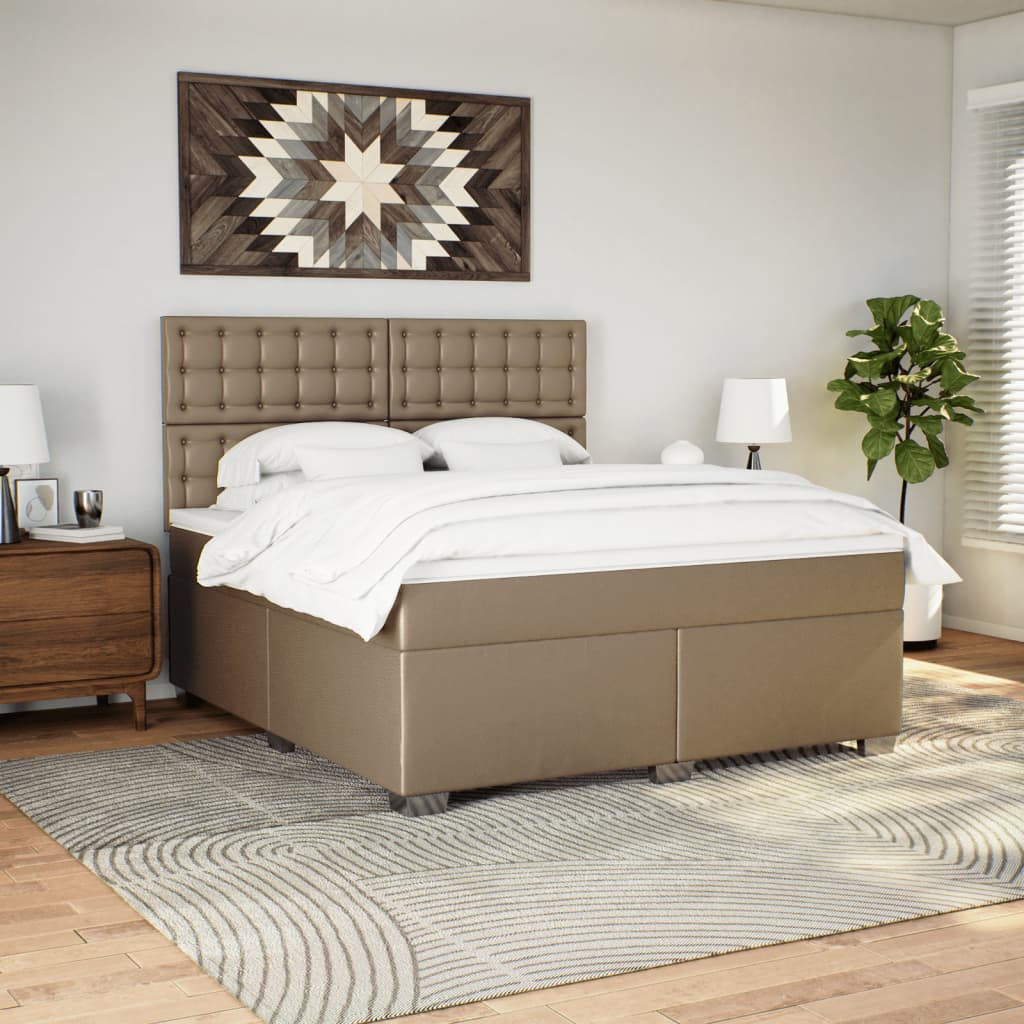 Giroletto a Molle con Materasso Cappuccino 180x200cm Similpelle
