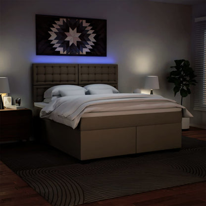 Giroletto a Molle con Materasso Cappuccino 180x200cm Similpelle