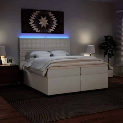 Giroletto a Molle con Materasso Bianco 200x200cm in Similpelle