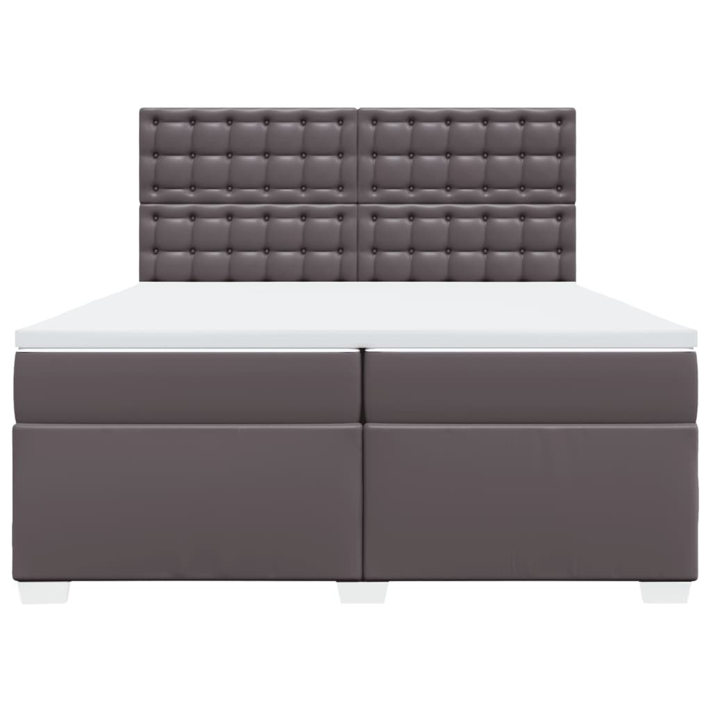 Giroletto a Molle con Materasso Grgio 200x200 cm in Similpelle