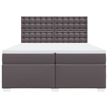 Giroletto a Molle con Materasso Grgio 200x200 cm in Similpelle