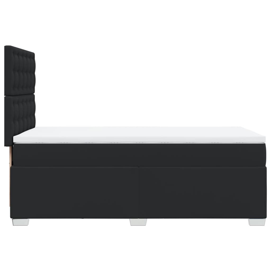 Letto a Molle con Materasso Nero Singolo in Similpelle - homemem39