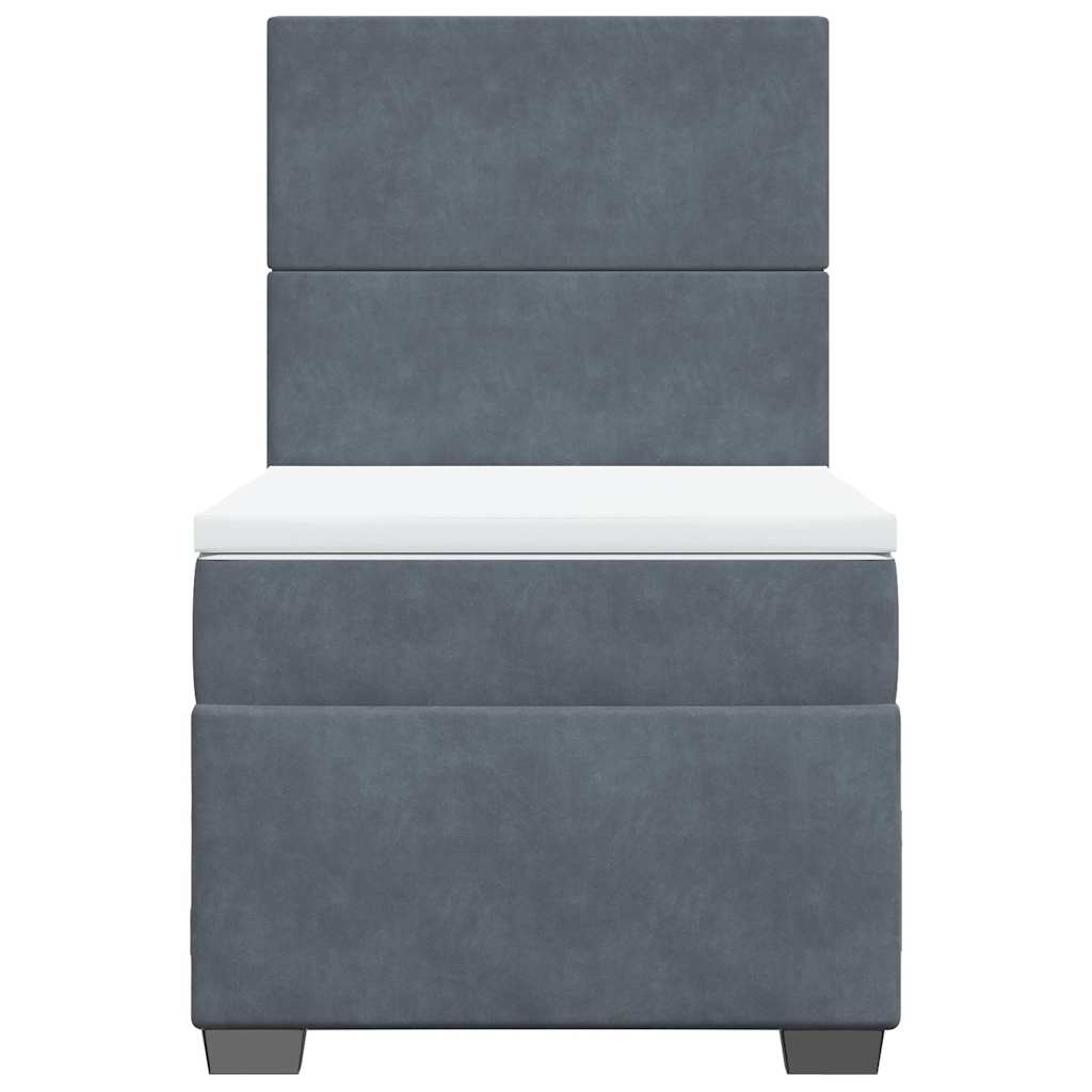Giroletto a Molle con Materasso Grigio Scuro 80x200 cm Velluto | homemem39