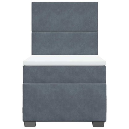 Giroletto a Molle con Materasso Grigio Scuro 80x200 cm Velluto | homemem39