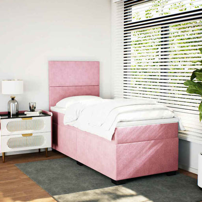 Giroletto a Molle con Materasso Rosa 80x200 cm in Velluto