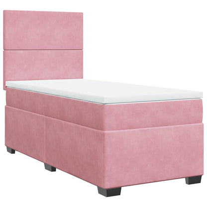 Giroletto a Molle con Materasso Rosa 80x200 cm in Velluto | homemem39