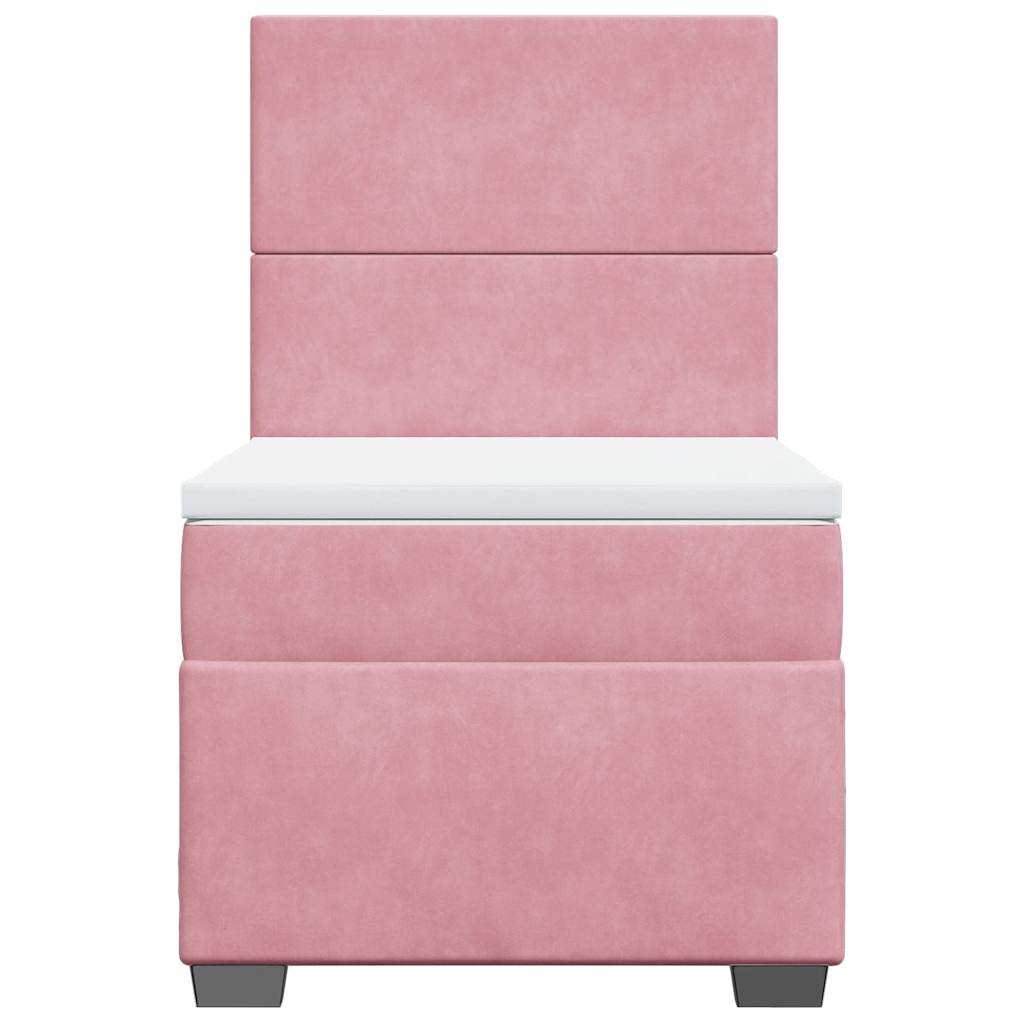 Giroletto a Molle con Materasso Rosa 80x200 cm in Velluto | homemem39
