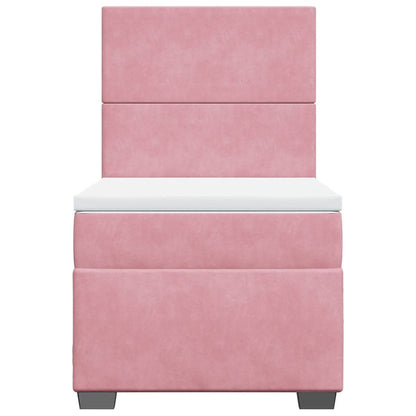 Giroletto a Molle con Materasso Rosa 80x200 cm in Velluto | homemem39