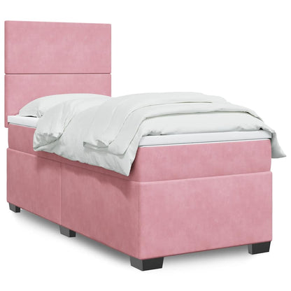 Giroletto a Molle con Materasso Rosa 80x200 cm in Velluto | homemem39