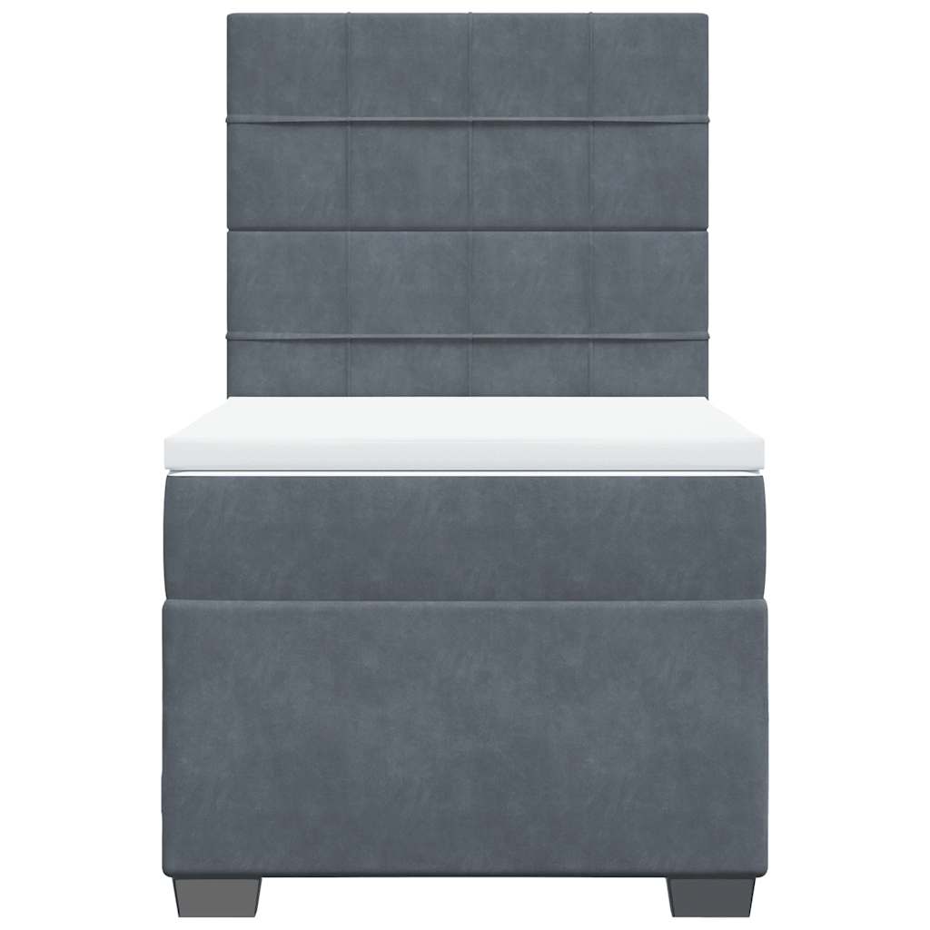 Giroletto a Molle con Materasso Grigio Scuro 80x200 cm Velluto | homemem39