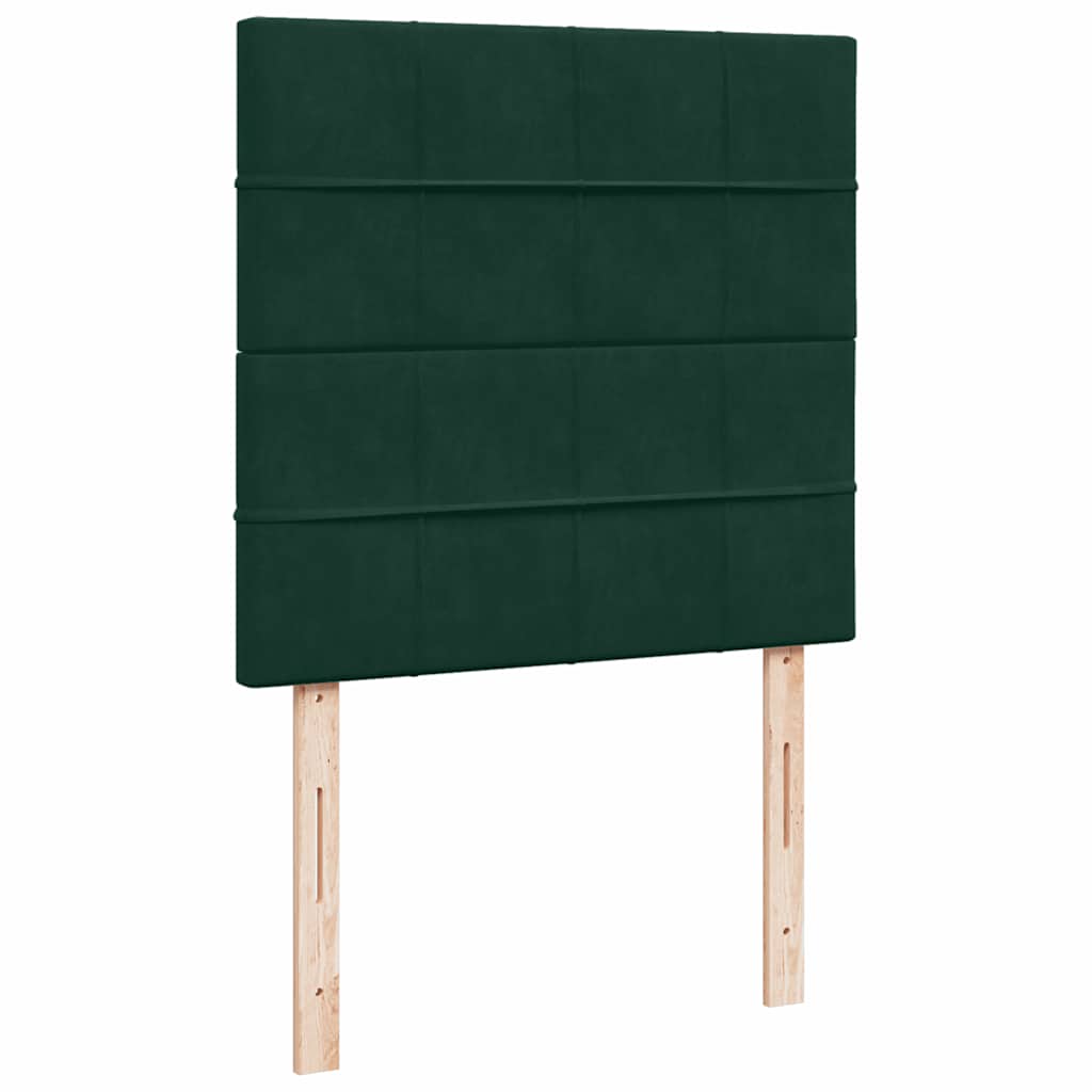 Giroletto a Molle con Materasso Verde Scuro 80x200 cm Velluto