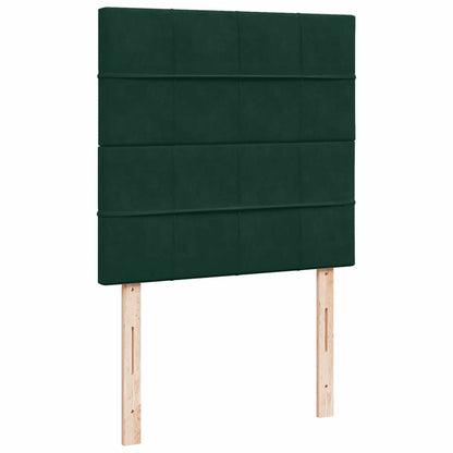 Giroletto a Molle con Materasso Verde Scuro 80x200 cm Velluto