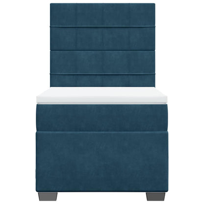 Giroletto a Molle con Materasso Blu 80x200 cm in Velluto