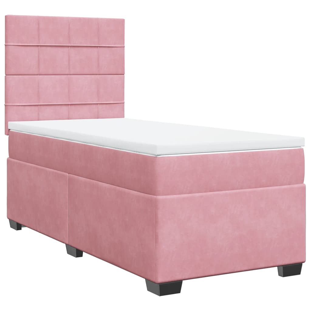 Giroletto a Molle con Materasso Rosa 80x200 cm in Velluto | homemem39