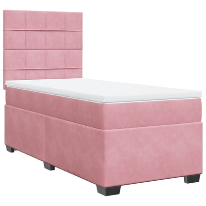 Giroletto a Molle con Materasso Rosa 80x200 cm in Velluto | homemem39