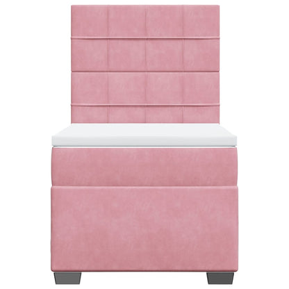 Giroletto a Molle con Materasso Rosa 80x200 cm in Velluto | homemem39