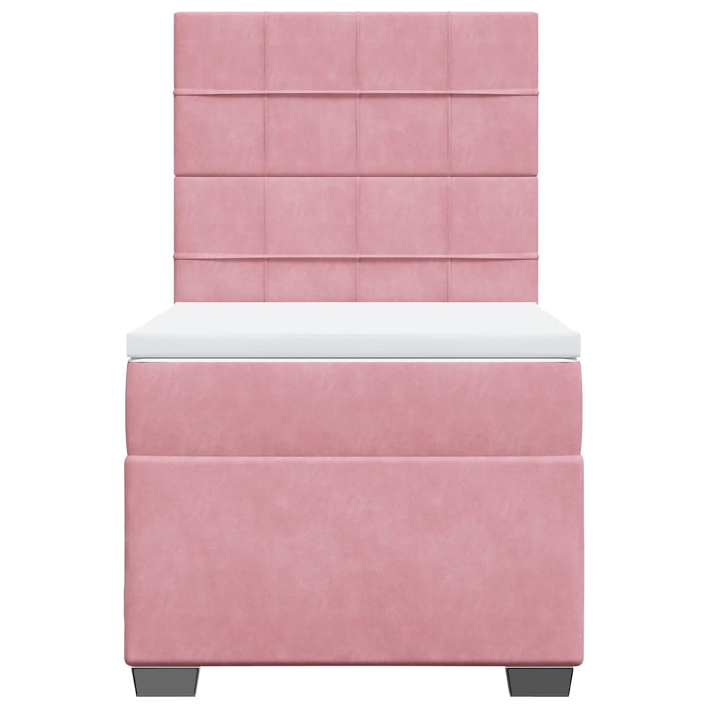 Giroletto a Molle con Materasso Rosa 80x200 cm in Velluto