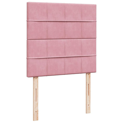Giroletto a Molle con Materasso Rosa 80x200 cm in Velluto
