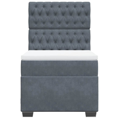 Giroletto a Molle con Materasso Grigio Scuro 80x200 cm Velluto | homemem39