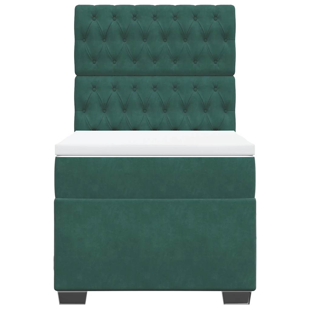 Giroletto a Molle con Materasso Verde Scuro 80x200 cm Velluto - homemem39