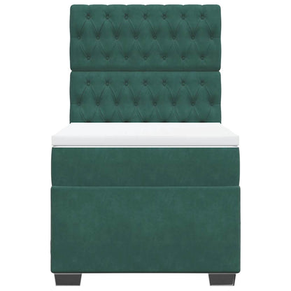 Giroletto a Molle con Materasso Verde Scuro 80x200 cm Velluto - homemem39