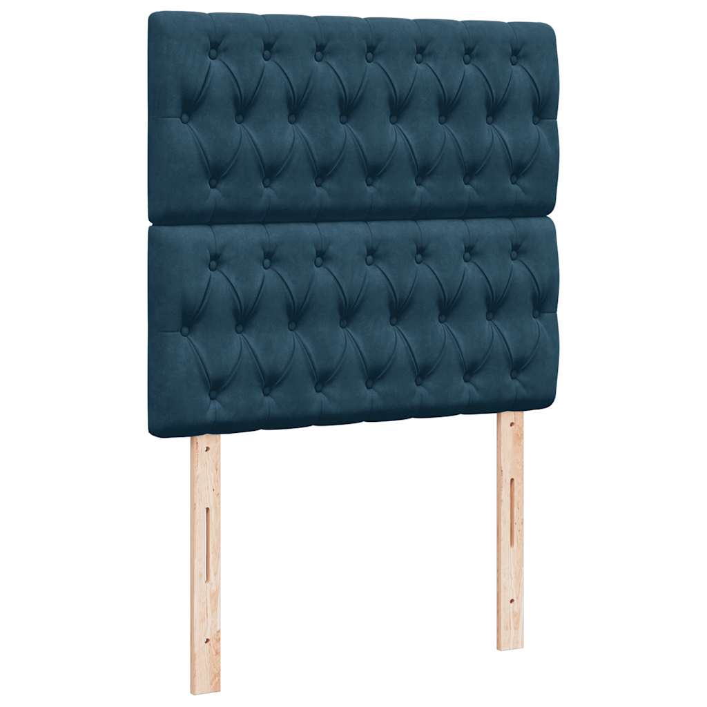 Giroletto a Molle con Materasso Blu 80x200 cm in Velluto