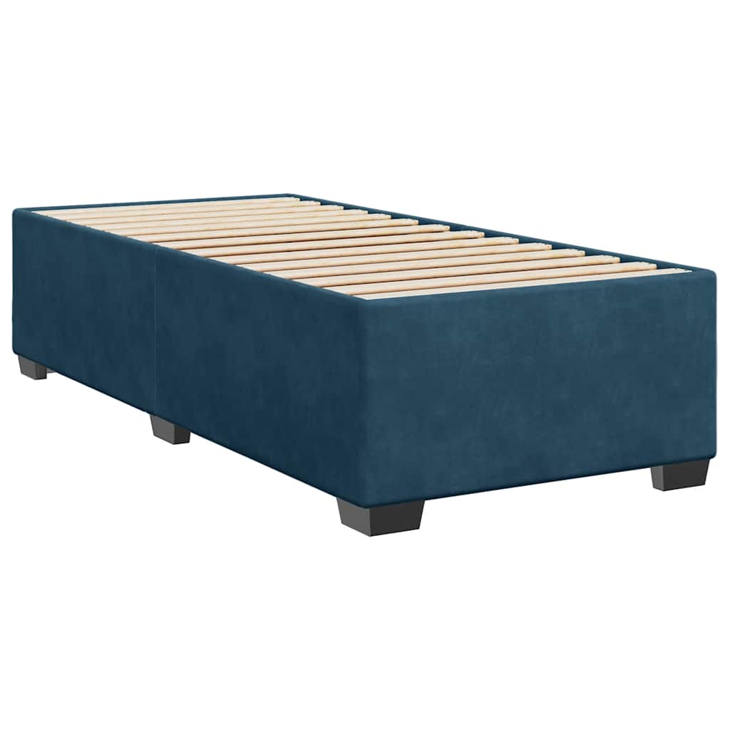 Giroletto a Molle con Materasso Blu 80x200 cm in Velluto
