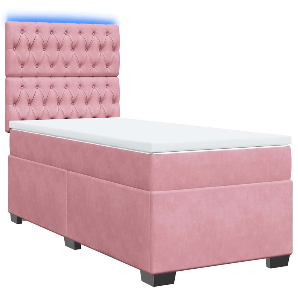Giroletto a Molle con Materasso Rosa 80x200 cm in Velluto | homemem39