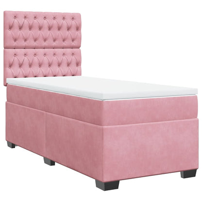 Giroletto a Molle con Materasso Rosa 80x200 cm in Velluto
