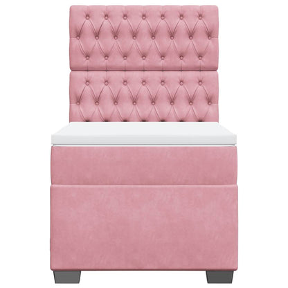 Giroletto a Molle con Materasso Rosa 80x200 cm in Velluto | homemem39