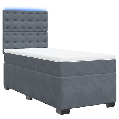 Giroletto a Molle con Materasso Grigio Scuro 80x200 cm Velluto | homemem39