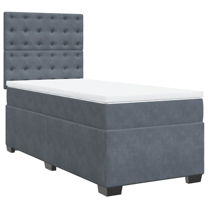 Giroletto a Molle con Materasso Grigio Scuro 80x200 cm Velluto | homemem39