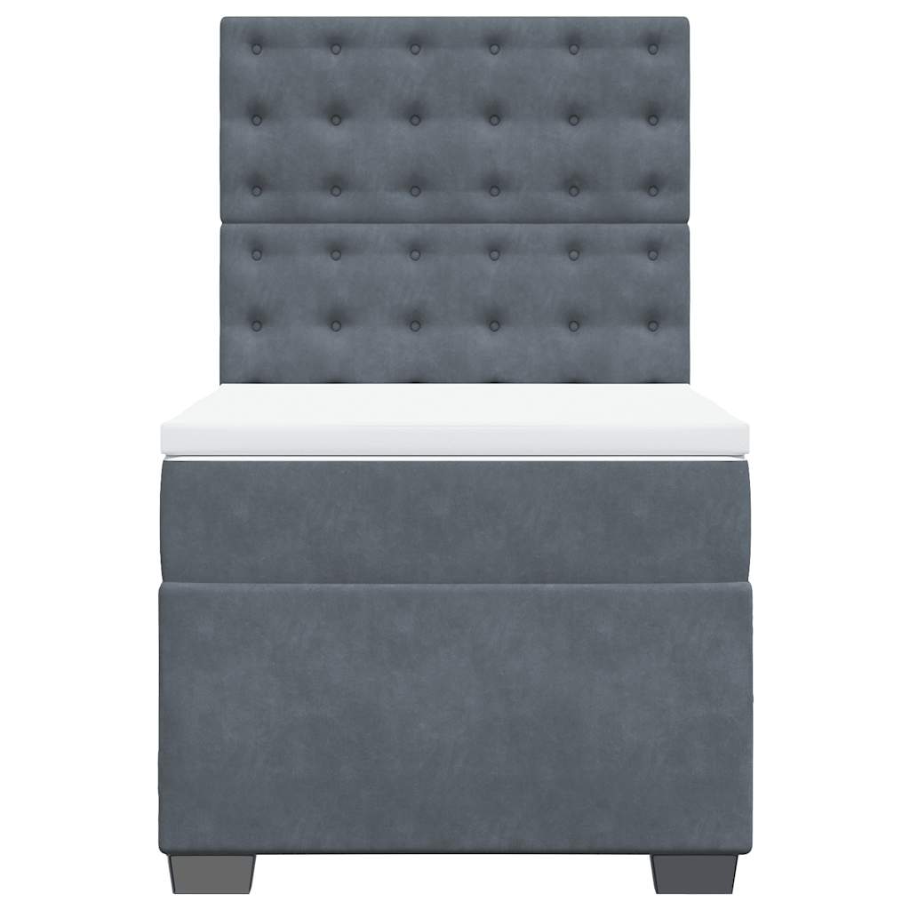 Giroletto a Molle con Materasso Grigio Scuro 80x200 cm Velluto | homemem39