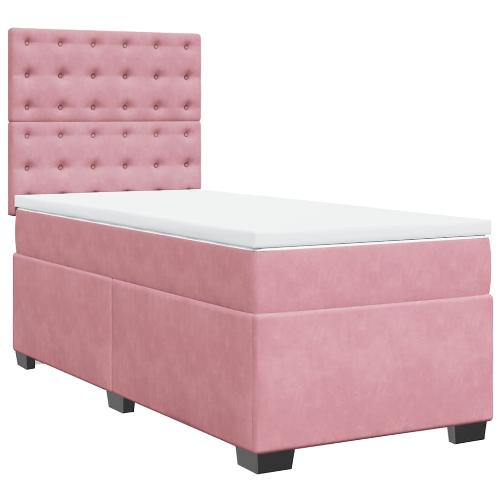 Giroletto a Molle con Materasso Rosa 80x200 cm in Velluto | homemem39