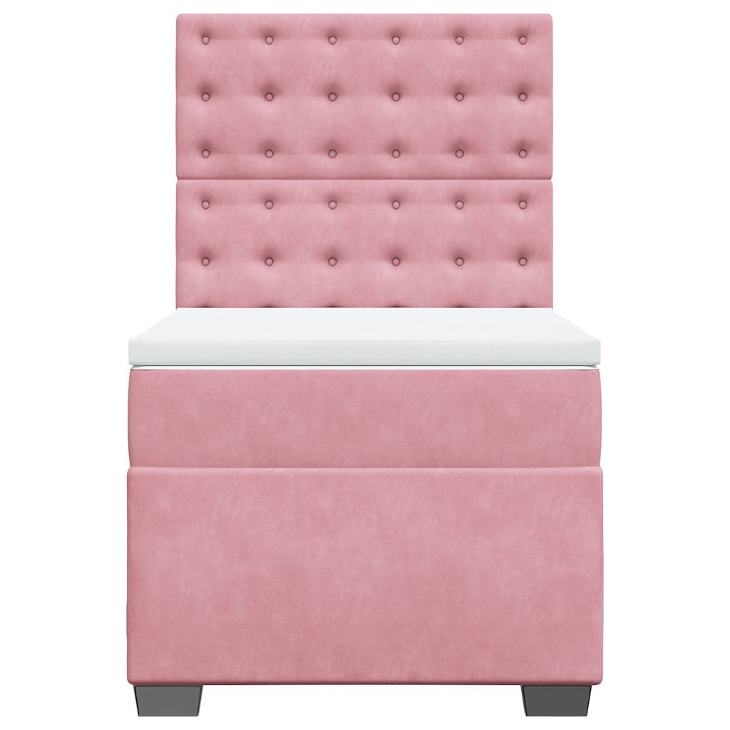 Giroletto a Molle con Materasso Rosa 80x200 cm in Velluto | homemem39