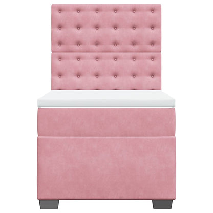 Giroletto a Molle con Materasso Rosa 80x200 cm in Velluto | homemem39
