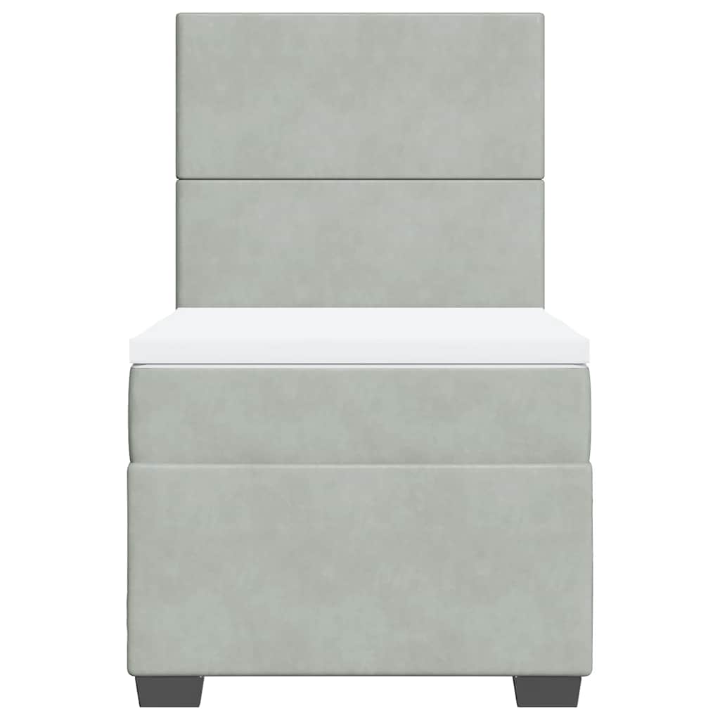 Giroletto a Molle con Materasso Grigio Chiaro 90x190 cm Velluto - homemem39