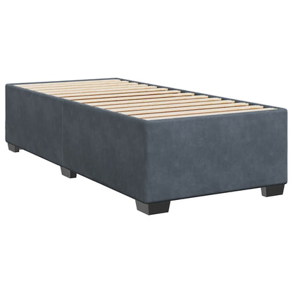 Giroletto a Molle con Materasso Grigio Scuro 90x190 cm Velluto