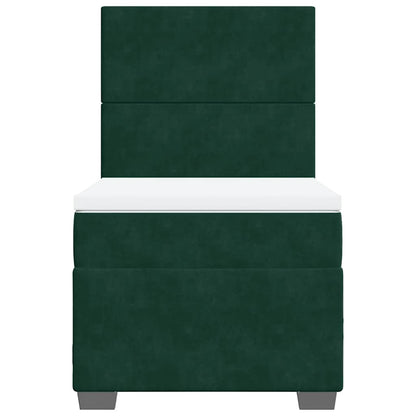 Giroletto a Molle con Materasso Verde Scuro 90x190 cm Velluto