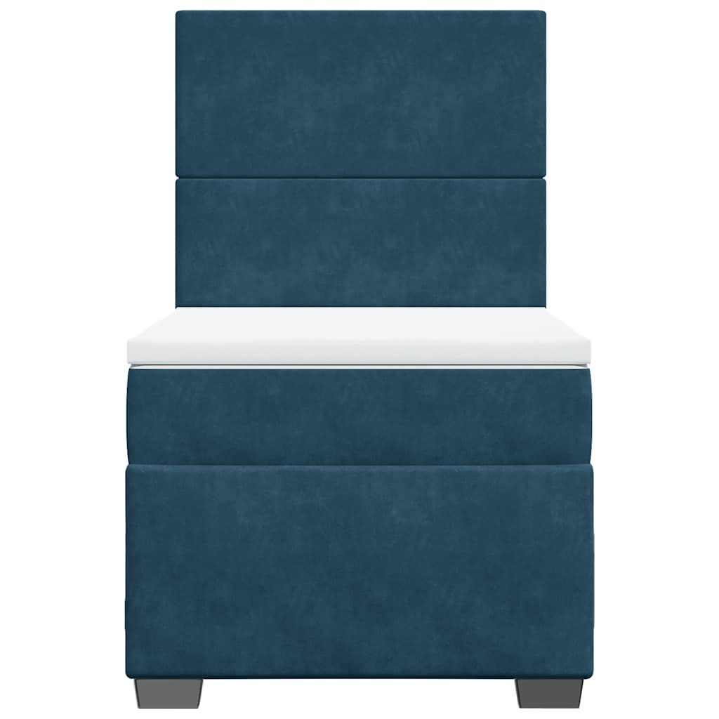 Giroletto a Molle con Materasso Blu 90x190 cm in Velluto