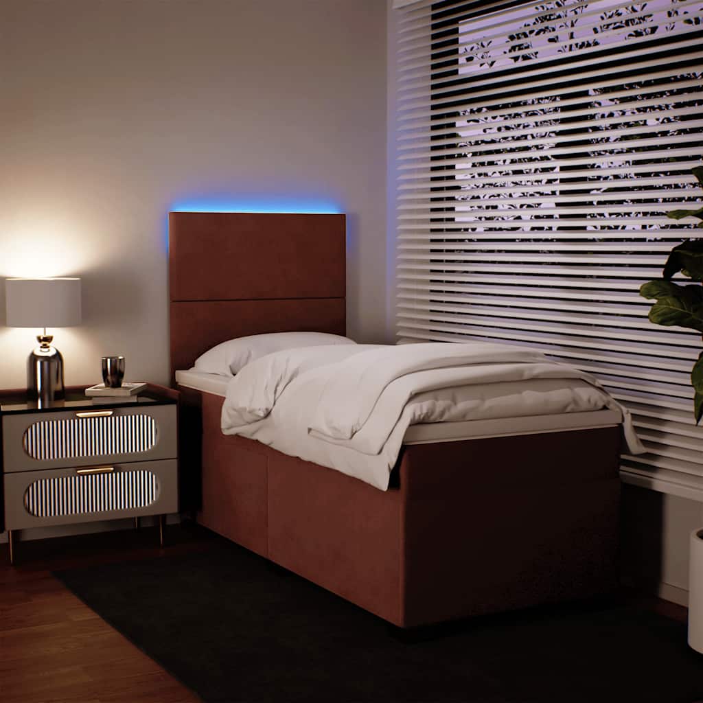 Giroletto a Molle con Materasso Rosa 90x190 cm in Velluto | homemem39