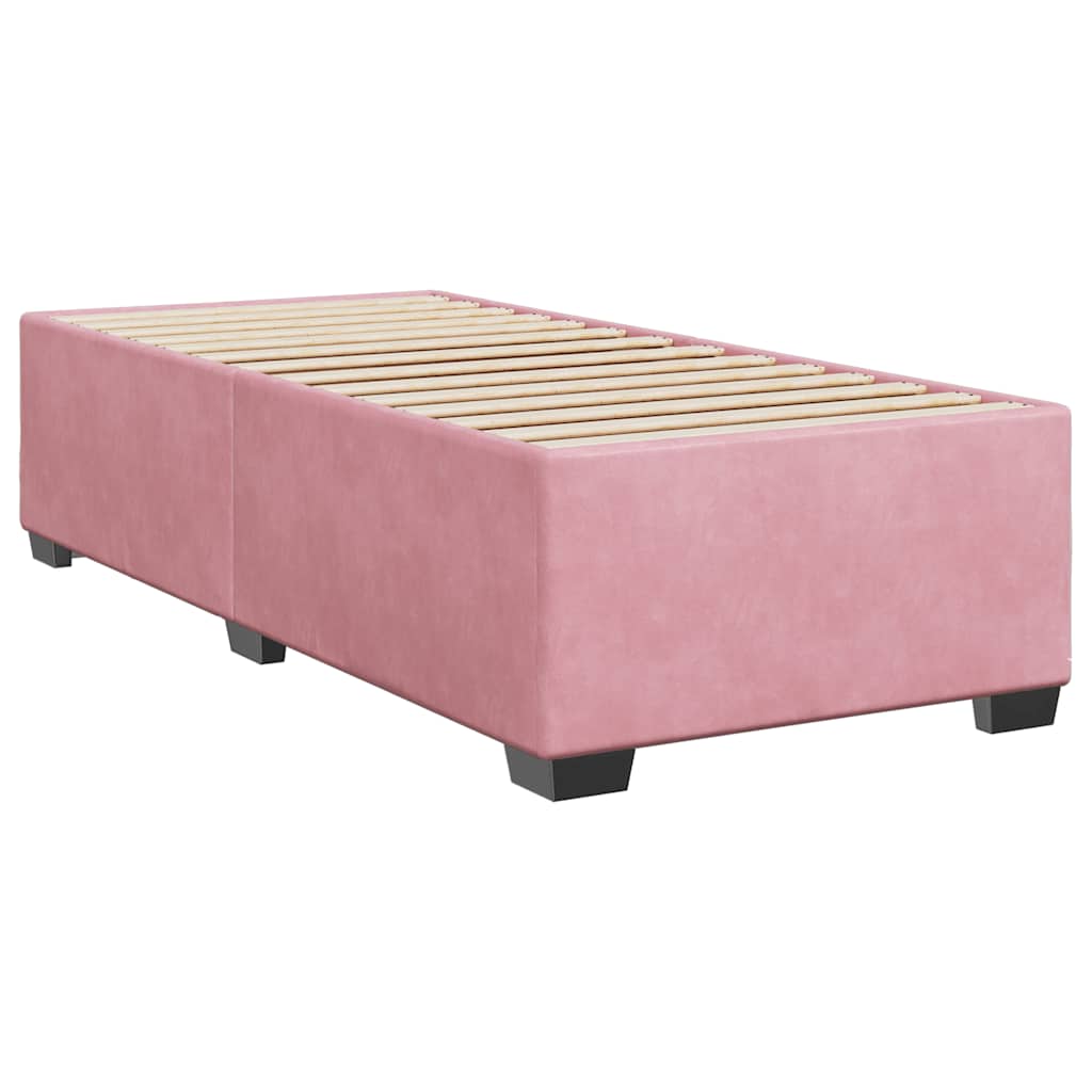 Giroletto a Molle con Materasso Rosa 90x190 cm in Velluto | homemem39