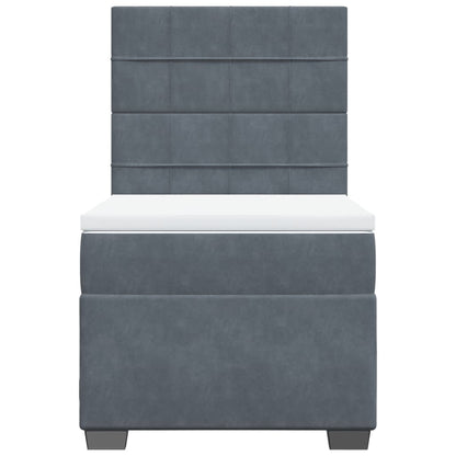 Giroletto a Molle con Materasso Grigio Scuro 90x190 cm Velluto - homemem39