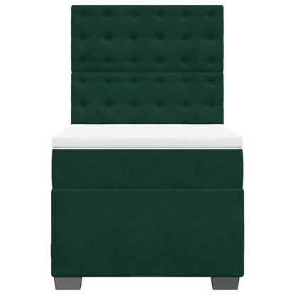 Giroletto a Molle con Materasso Verde Scuro 90x190 cm Velluto