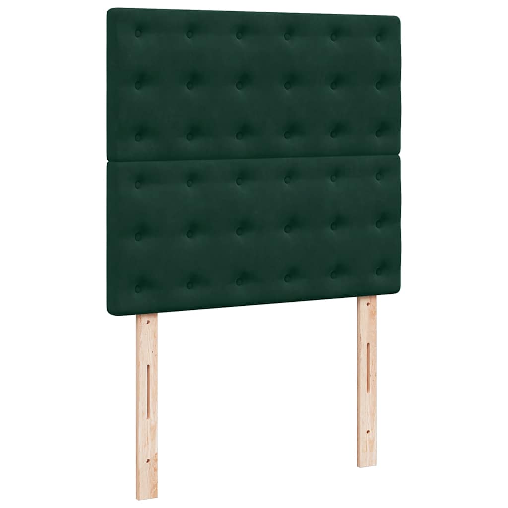 Giroletto a Molle con Materasso Verde Scuro 90x190 cm Velluto