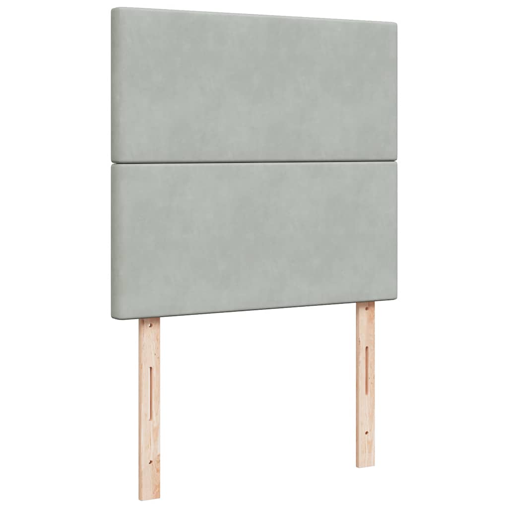 Giroletto a Molle con Materasso Grigio Chiaro 90x200 cm Velluto
